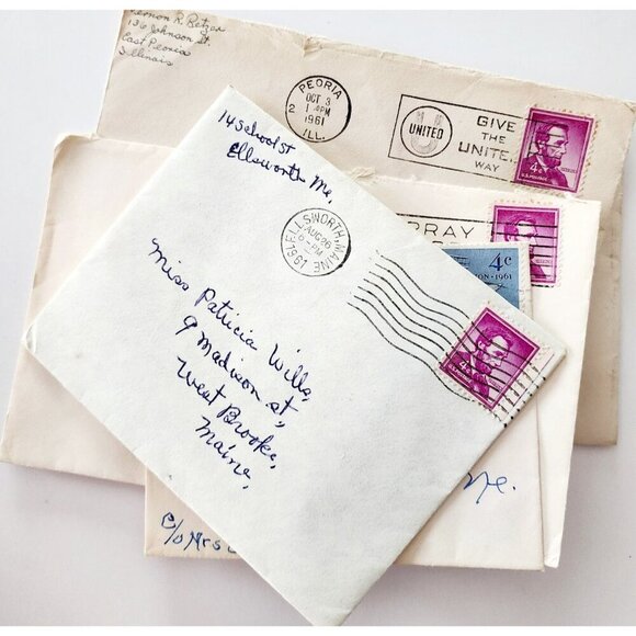 1960s-80s Envelopes Stamps Vintage Ephemera Bundle Lot Of 39 Pcs Crafts LGDWB6 - Picture 6 of 6